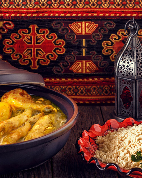 Tajine de Poulet Olives & citrons confits, 