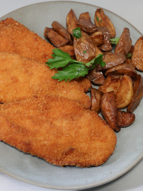 Shnitzel, avec pomme grenailles