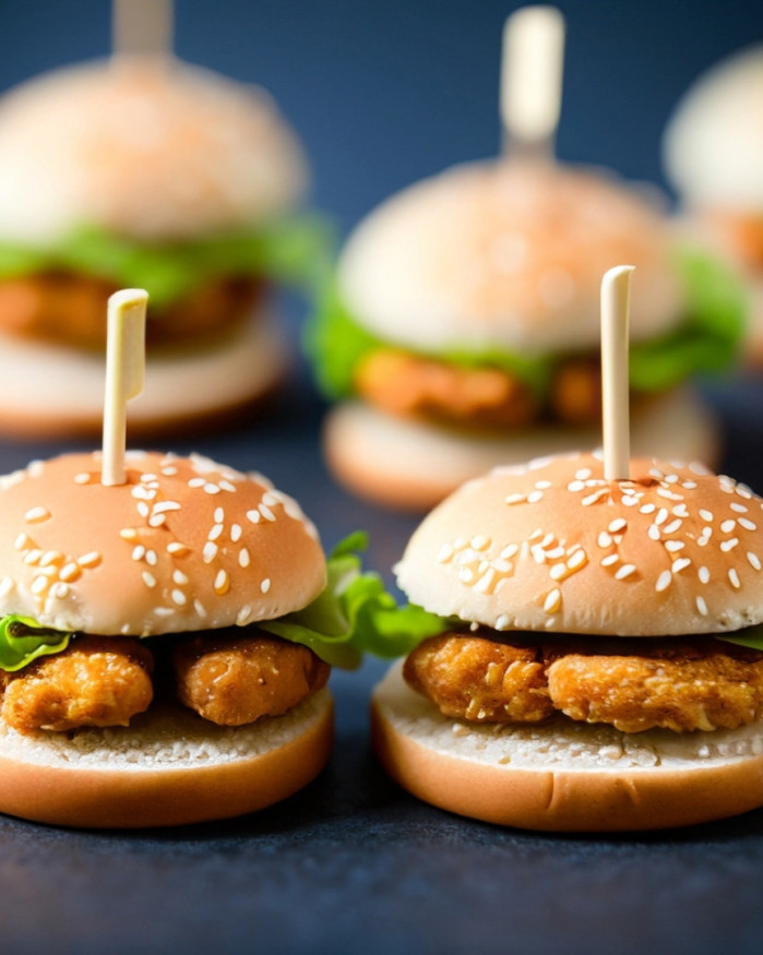 Mini chicken burger oignons moutarde au miel sauce bbq - 15 pièces