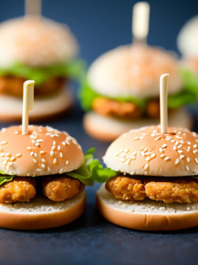 Mini chicken burger oignons moutarde au miel sauce bbq - 15 pièces